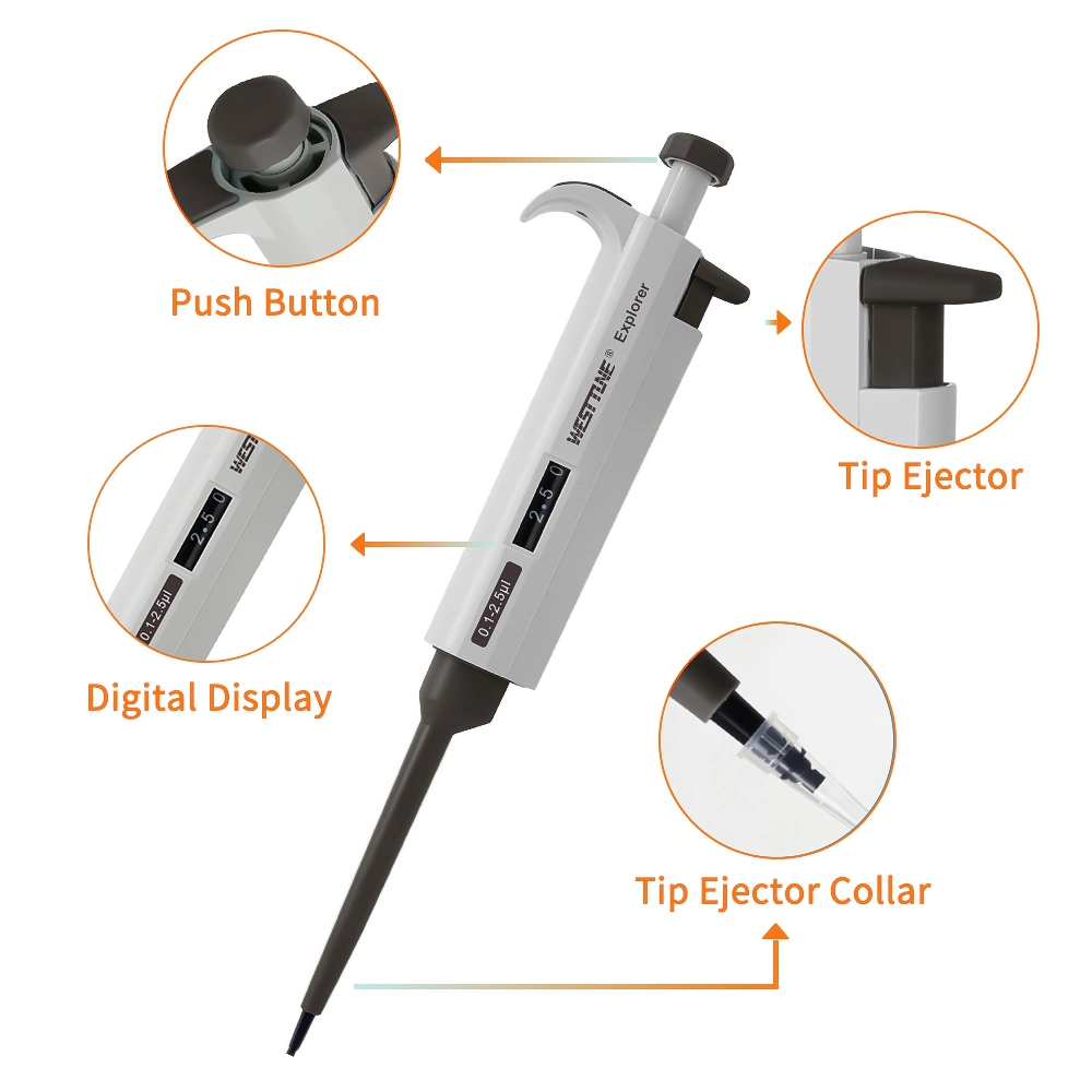 West Tune Toppette 0.1UL to 10 Ml Plastic Micro Transfer Pipette Gun Digital Adjustable Micropette Mechanical Pipette