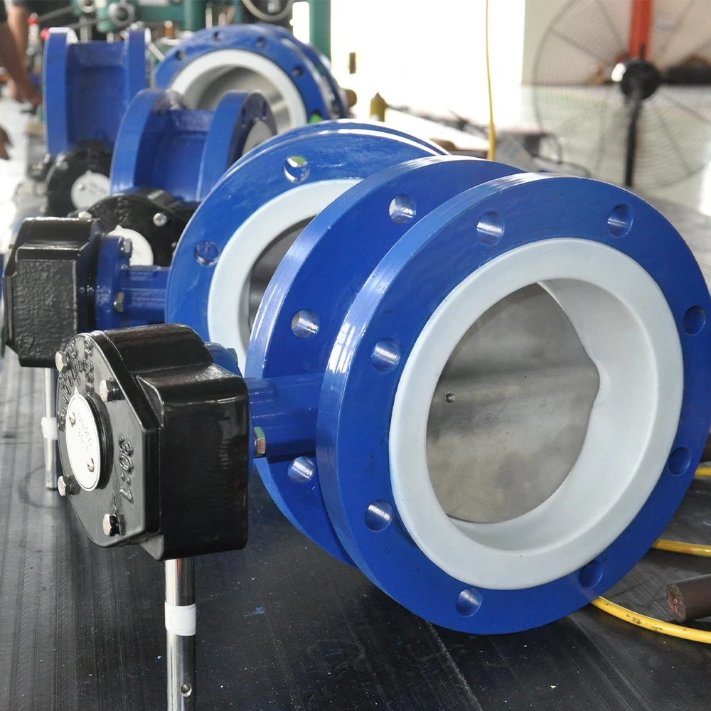 JIS 10K 24 Inch PTFE Lined Sealed Water Flange Type on off Butterfly Valve Price for Sewage