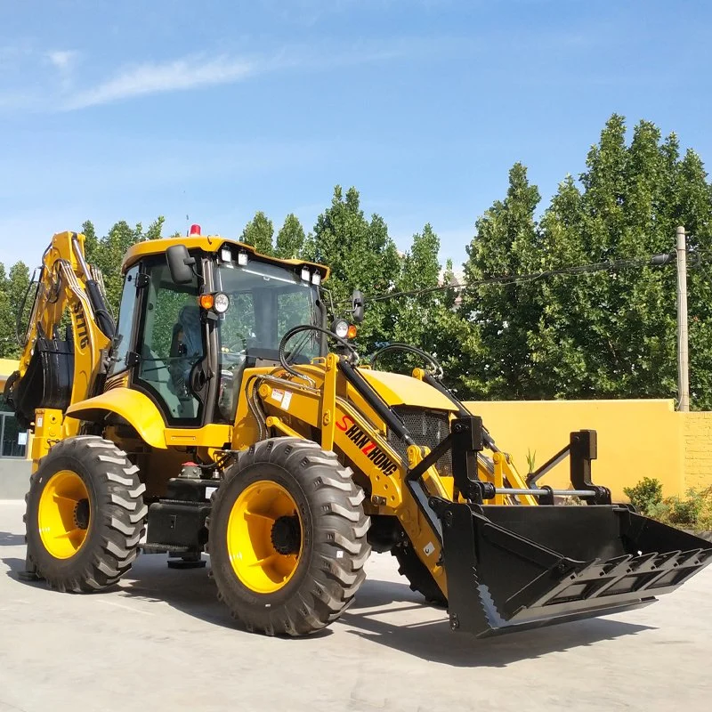 Shanzhong Brand 8 Ton 9 Ton 10 Ton Wheel Backhoe Loaders Excavator Product with Luxury High-End Version, 4X4 and Hydraulic Sideshift