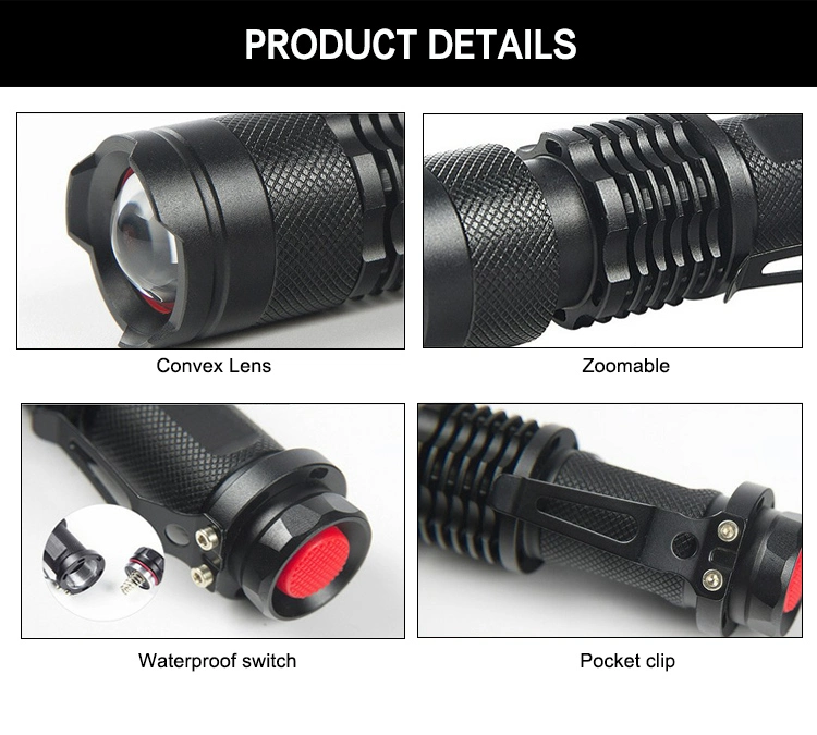 Tactical Aluminium Zoomable Gem 365nm 395nm Keychain Pocket Mini UV Flashlight Torch