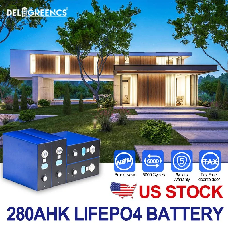 Us Stock New Grade a 3.2V 280ah LiFePO4 Battery Cell Best Lf280K for 12V 24V 48V Solar Power Storage System Battery Cell Pack