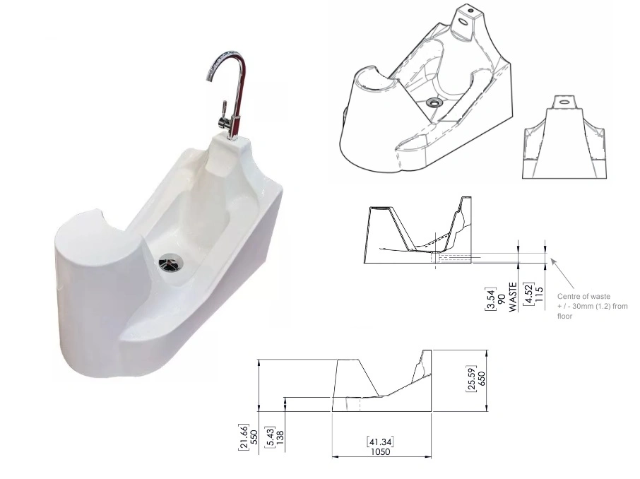 Wd-02 Wudu Basin, Wudu Sink, Wudu Foot Bathtub, Muslim Wudu Wash Basin