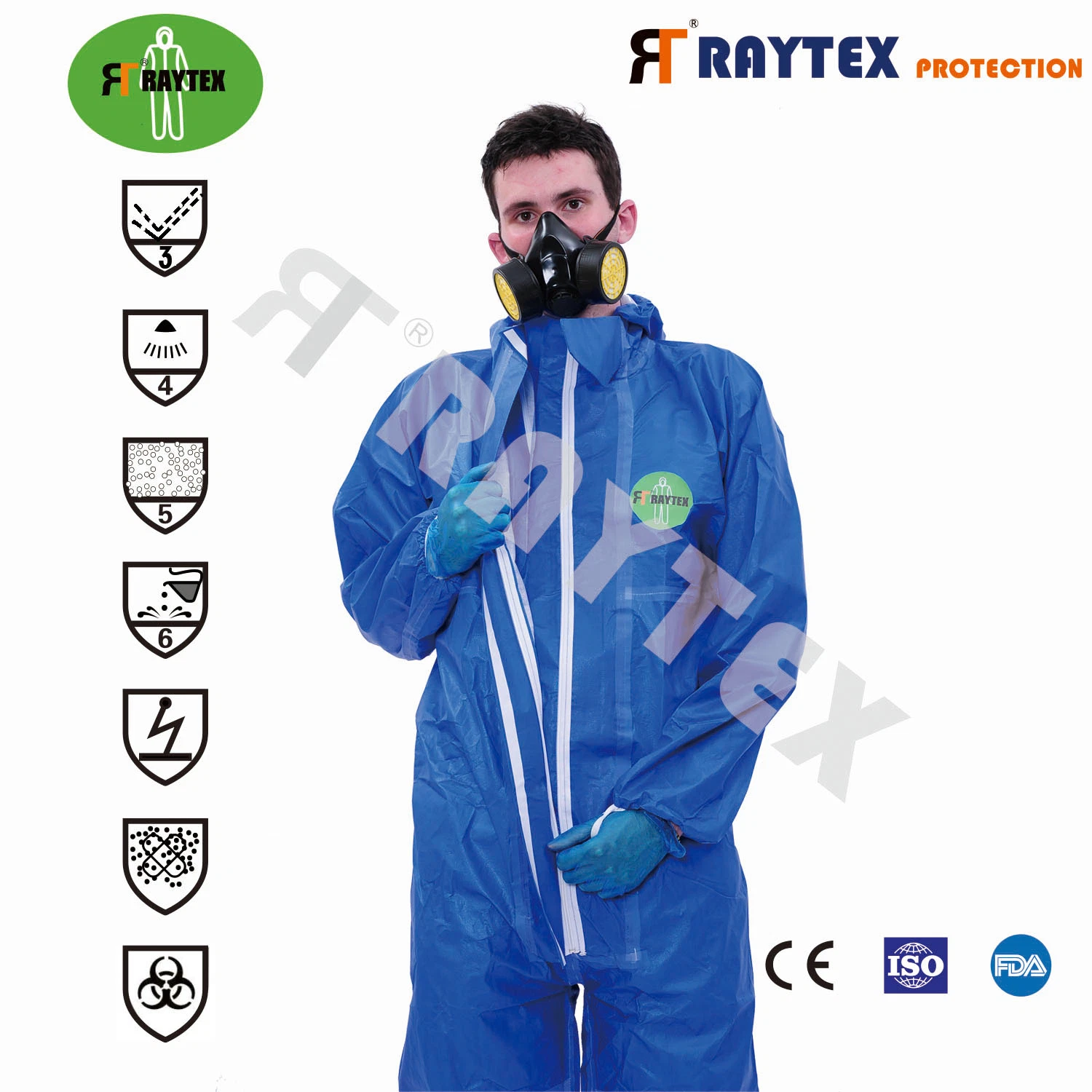 Disposable Safety Full Body Protection Suit Coverall Protective Clothing with European Standard