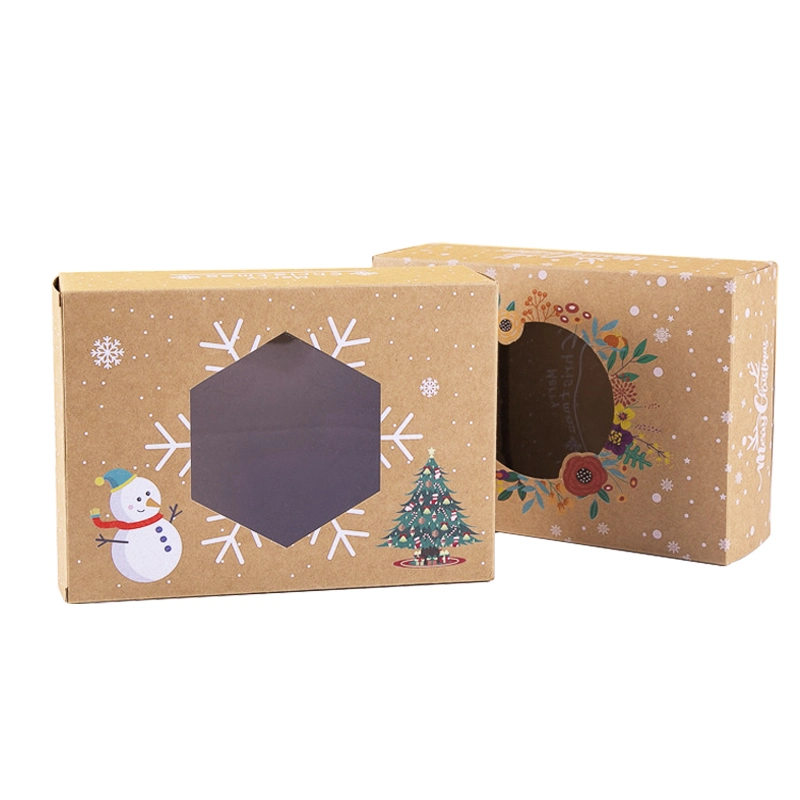 Decoración de Navidad personalizado promoción impresa dulces galletas de chocolate caja de embalaje Caja de papel de regalo de cumpleaños