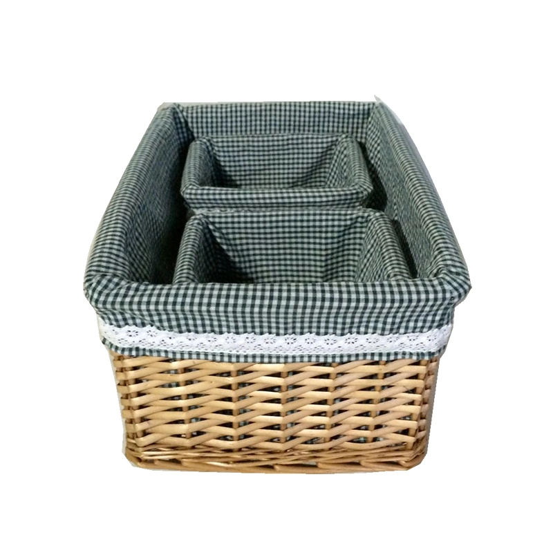 Rectangle Cube Storage Basket Bins Woven Wicker Cabinet for Closet Organizer Toys Sundries