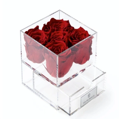 80mm Acrylic Cube Favor Box for Wedding Decorate Acrylic Plastic Wedding Gift Box