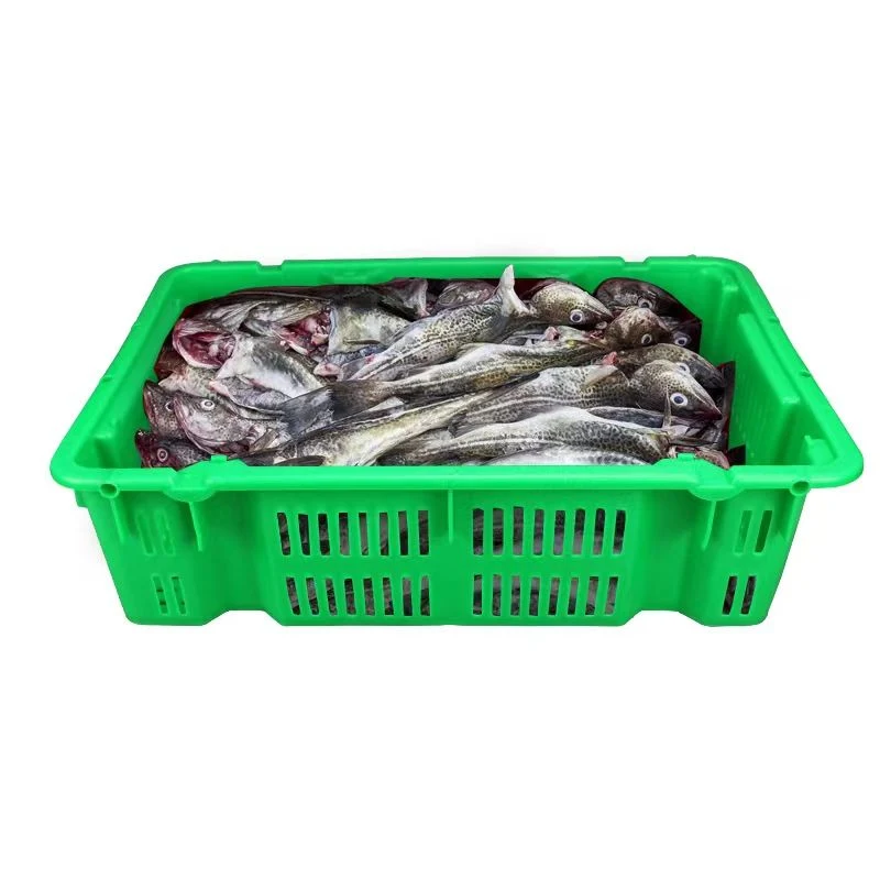 100% Food Grade Meat Transport Crate Fish Turnover Box Stacked and Nested Plastic Crate with Factory Price