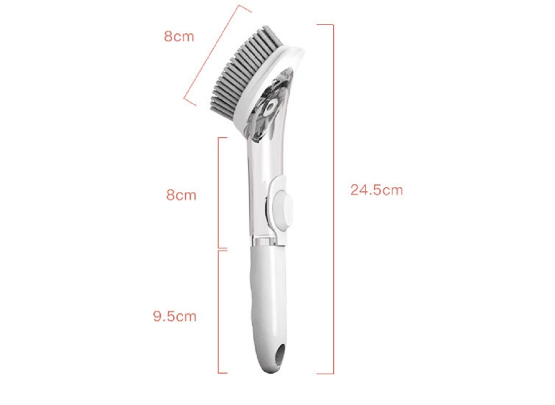 Brosse pour lave-vaisselle avec distributeur de savon intégré sur la poignée tête de brille Brosse de lavage Esg14511