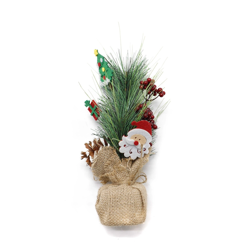 Venta caliente decoración de Navidad Pino Cono árbol pequeño Navidad vacaciones Decoración árbol de Navidad árbol de bayas pequeño