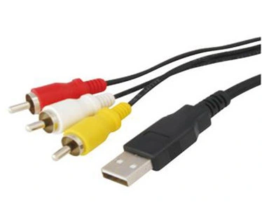 3 RCA to USB Am Cable, Flexible PVC Jacket Color Coded Connectors