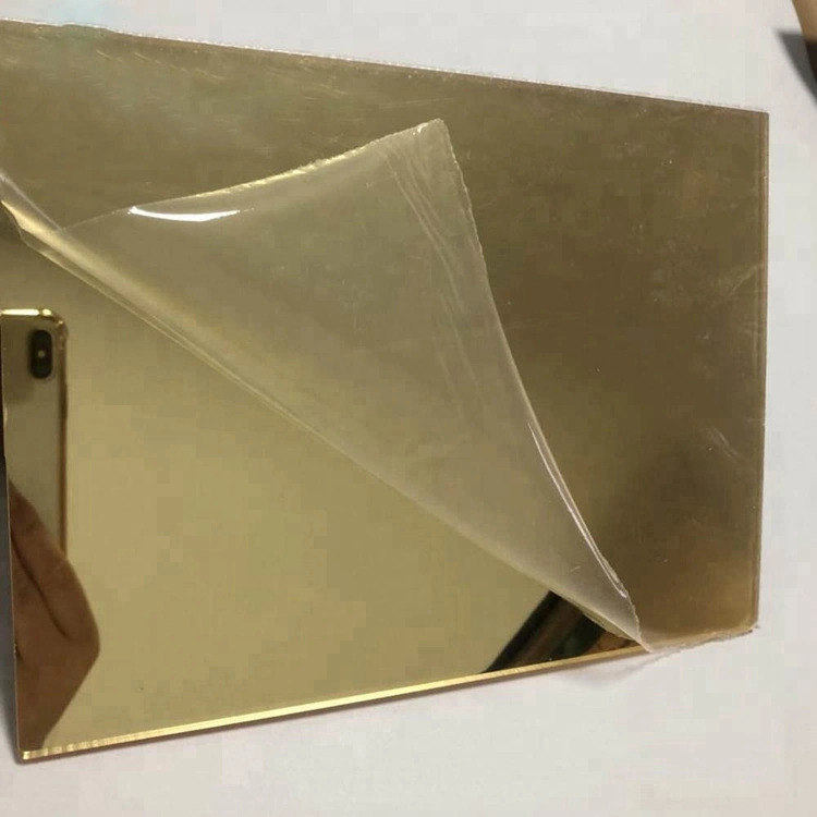 High Reflective Eco-Friendly Gold Acrylic Mirror Sheet Supplier