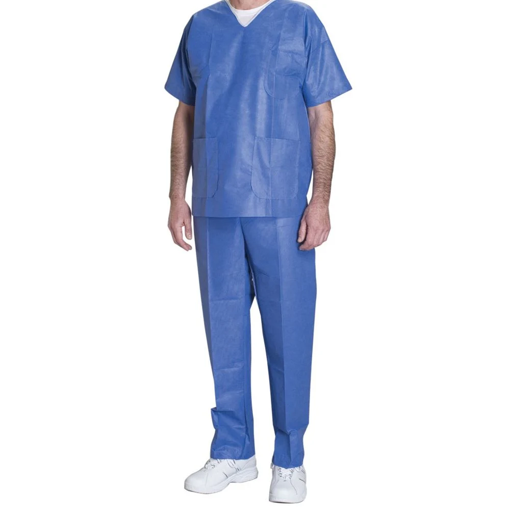 Reversible Unisex bata quirúrgica trajes Scrub uniformes médicos desechables, se adapta a la Ropa traje Scrub