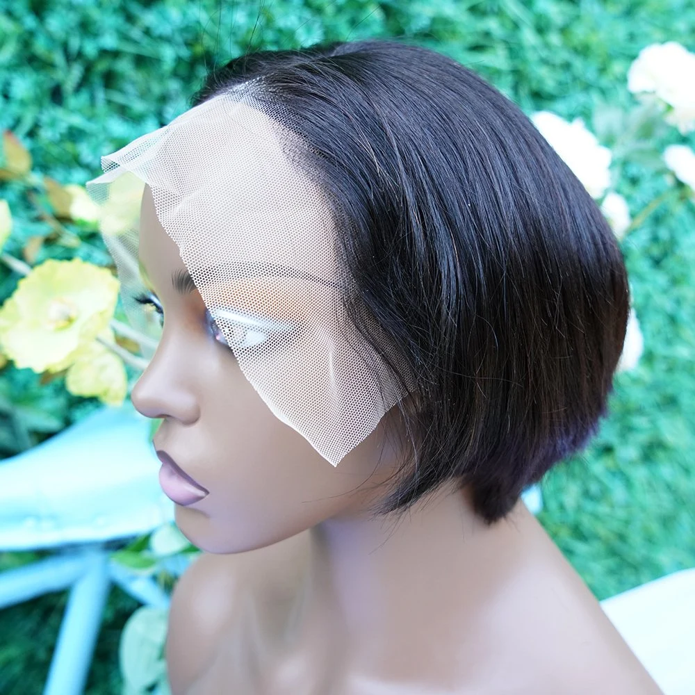 Pixie Cut Human Hair Wigs Vendors Short Bob Frontal Closure Wig, Brazilian Virgin Wigs for Black Women