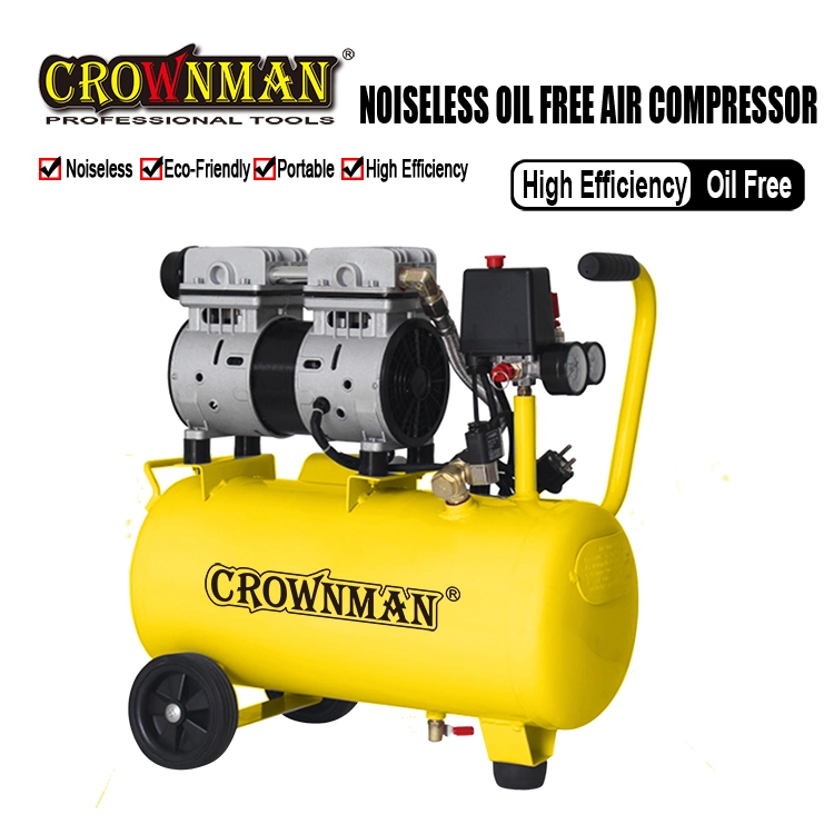 Crownman Compressor de Ar Silencioso sem Óleo com Plugue Europeu Tipo VDE de Dois Pinos Redondos.