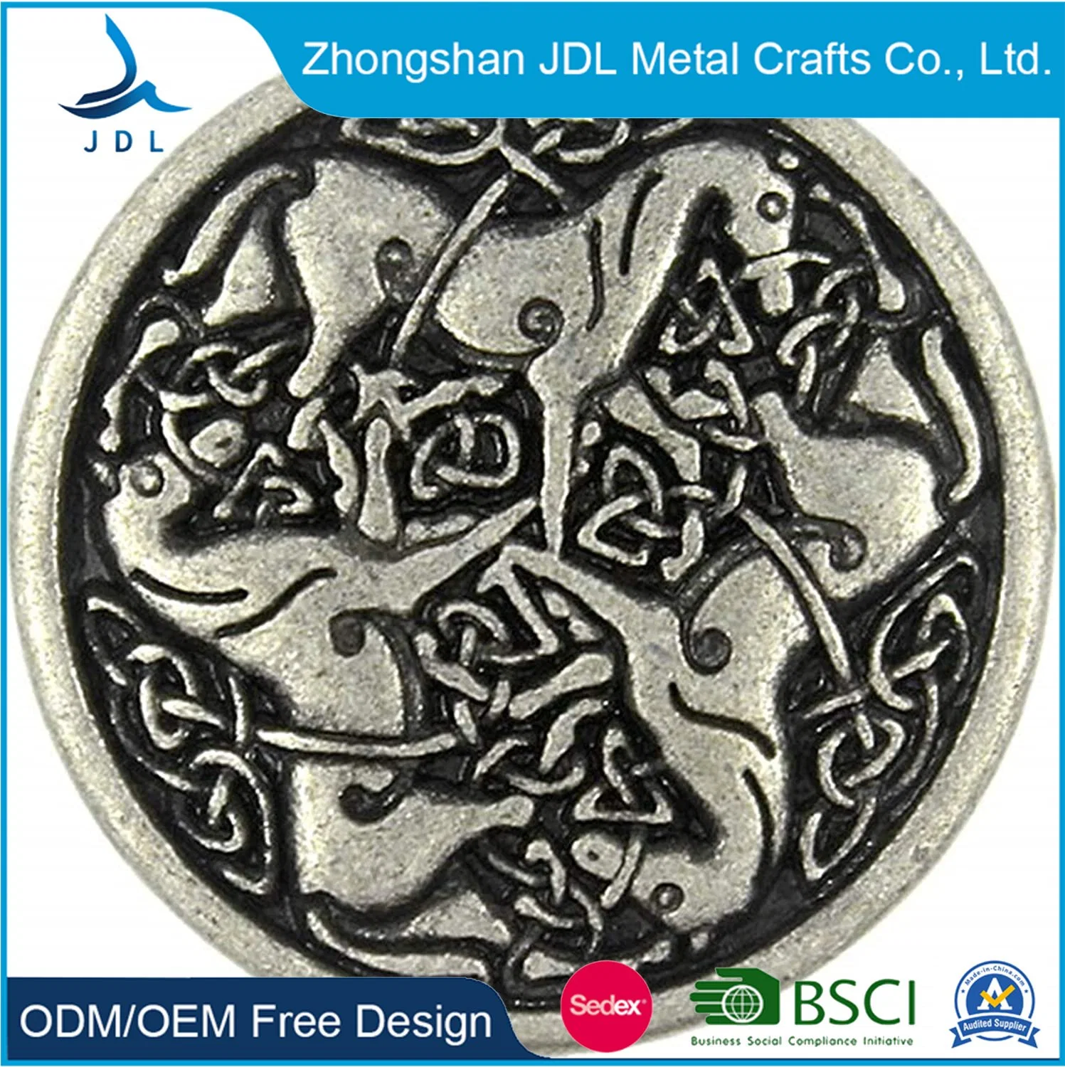 China Großhandel Hersteller Custom Messing Vergoldet Metall Geprägte Schaft Button Bekleidung Accessoires für Mantel Bekleidungsjacke