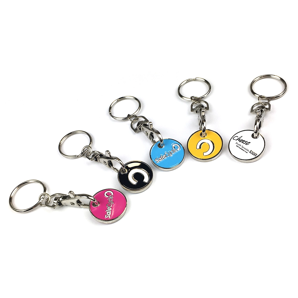 Metal personalizados Moeda Trolley Key Ring Carrinho de Compras Carrinho Moeda esmalte macio Chaveiro