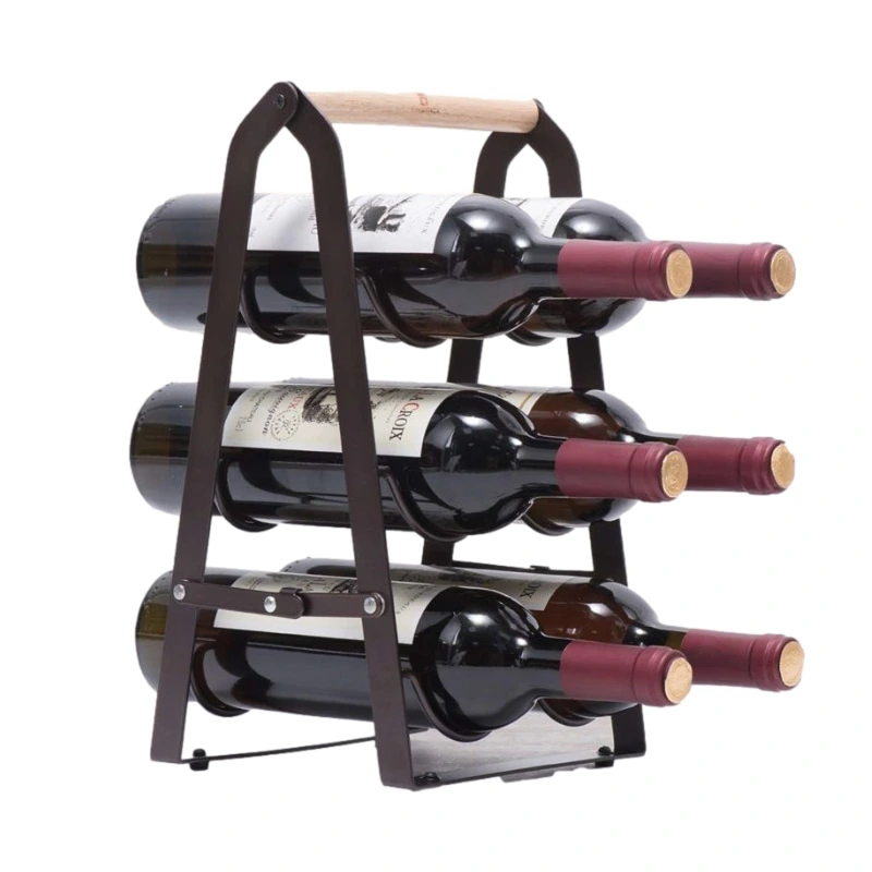 Countertop Wine Display Stand - 3 Tiers, Holds 6 Bottles