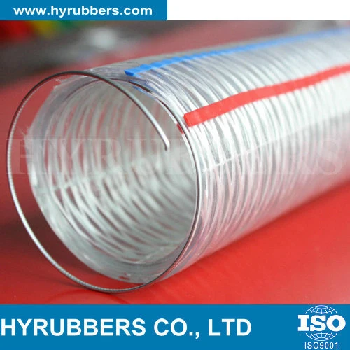 Hyrubbers Transparent PVC Steel Wire Reinforced Hose / Flexible Plastic Pipe Tube/ PVC Hose