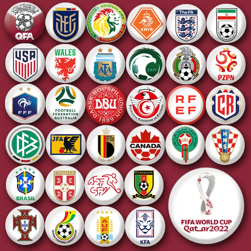 2022 Qatar World Cup Emblem Team Badge Emblem Brooch Souvenir for Football Fans