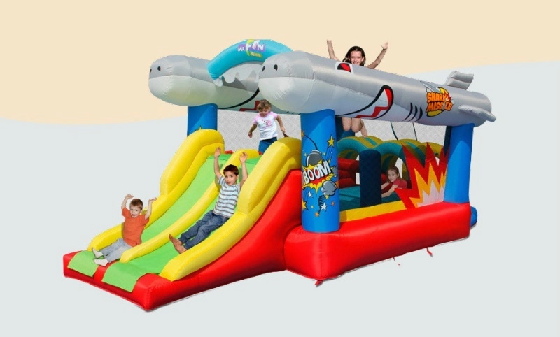 Hot Sale Flying Fish Diapositive lit double saut videurs gonflable pour les enfants d'intérieur