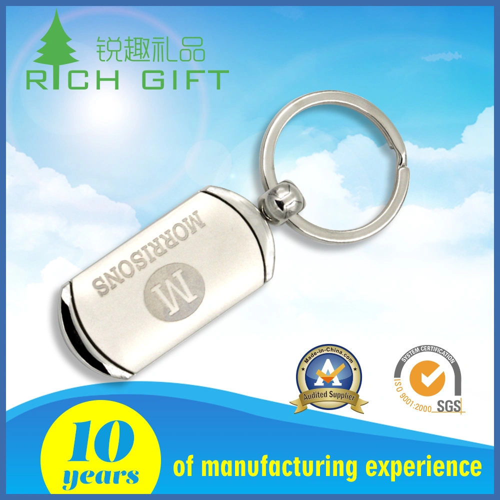 High Quality Custom Made Metal Zinc Alloy Glow Silver Plated Philippines Coin Keychain with Metal Hook