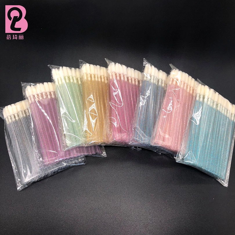 Beiqili 50PCS Личный маркиочный OEM Customize Logo LIP Brush Applicator Одноразовые инструменты для макияжа для липпада Lippenstifft