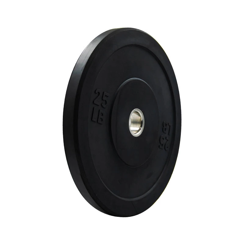 Gym Fitness Equipment Black Arm Weight Lifting Rubber Bumper Barbell Plate