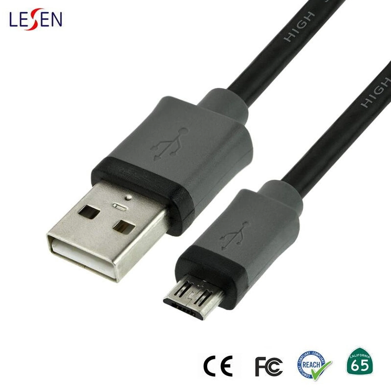 Cargador de carga rápida de colores para el teléfono móvil Tipo de datos de sincronización Cable micro USB de 5 pines