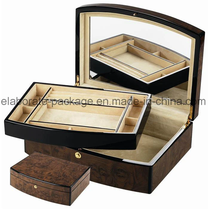 High End Wooden Jewelry Box Kit for Earring, Ring and Watch Storage