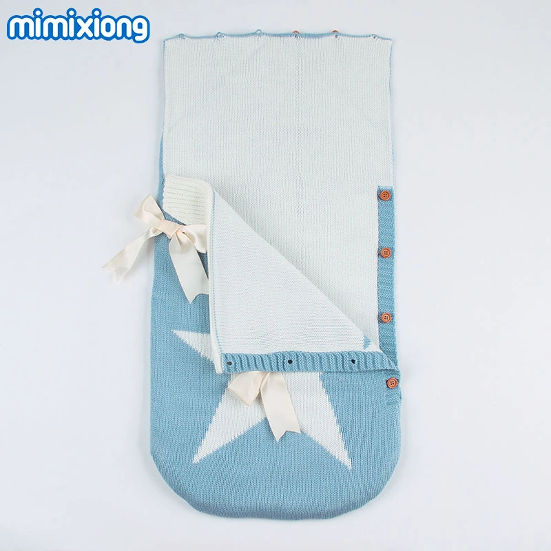 Saco de dormir recém-nascido padrão Star Ribbon Baby dormir tricotado Snack