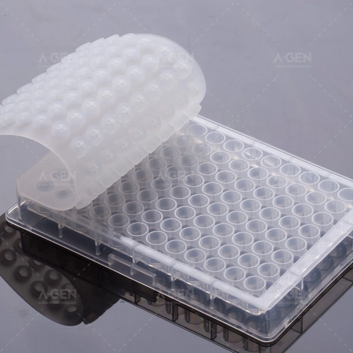 Tapete de silicone para filme de vedação de microplacas de PP para instrumentos de laboratório.