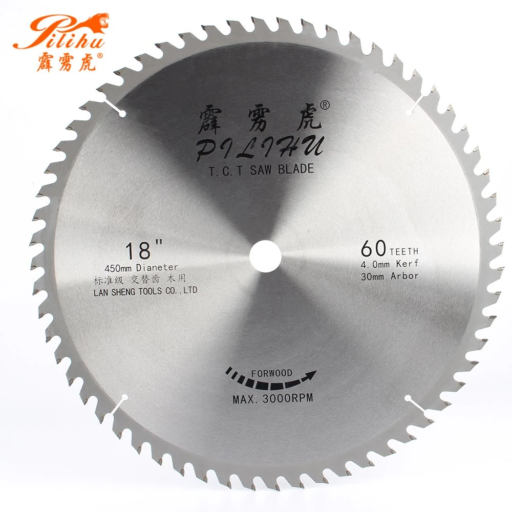 Pilihu 18inch 60t Tungsten Carbide Tct Circular Saw Blade for Cutting Wood