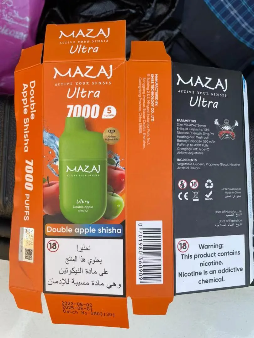 New Arrival Mazaj Ultra 7000 Puffs E Cigarette Popular Suadi Arabia Mesh Coil Vape Pen Wjolesale I Vape Disposable/Chargeable Wholesale/Supplier Colored Smoke Cigarette Price