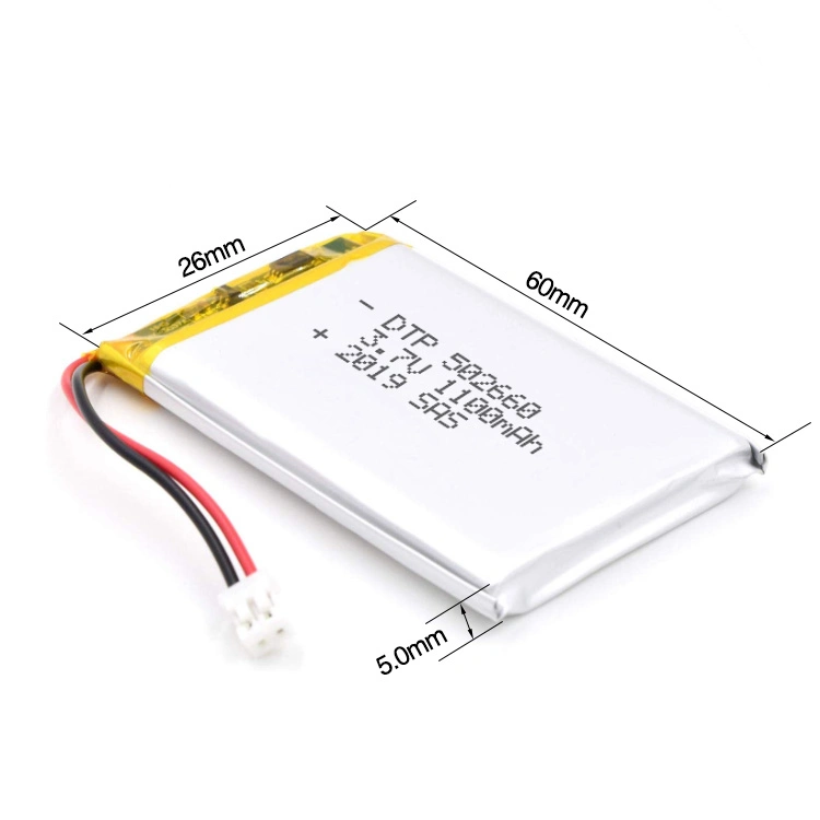 Wholesale Dtp502660 3.7V 1100mAh Lithium Polymer Battery Cell