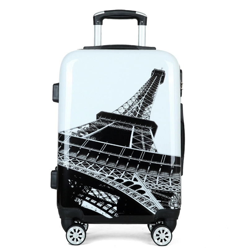 Étui rigide personnalisée OEM de gros de l'aluminium Valise Trolley ABS imprimé bagages défini