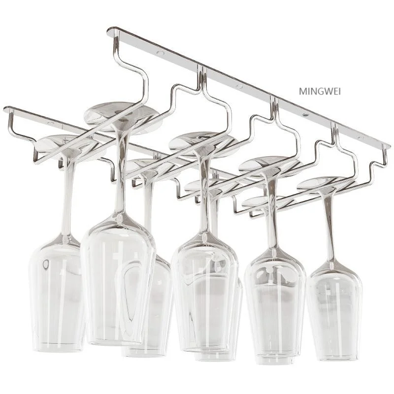 Mingwei Hierro Acero inoxidable estilo minimalista Bar Cabinet Cups almacenamiento Copas de vino Poracetos