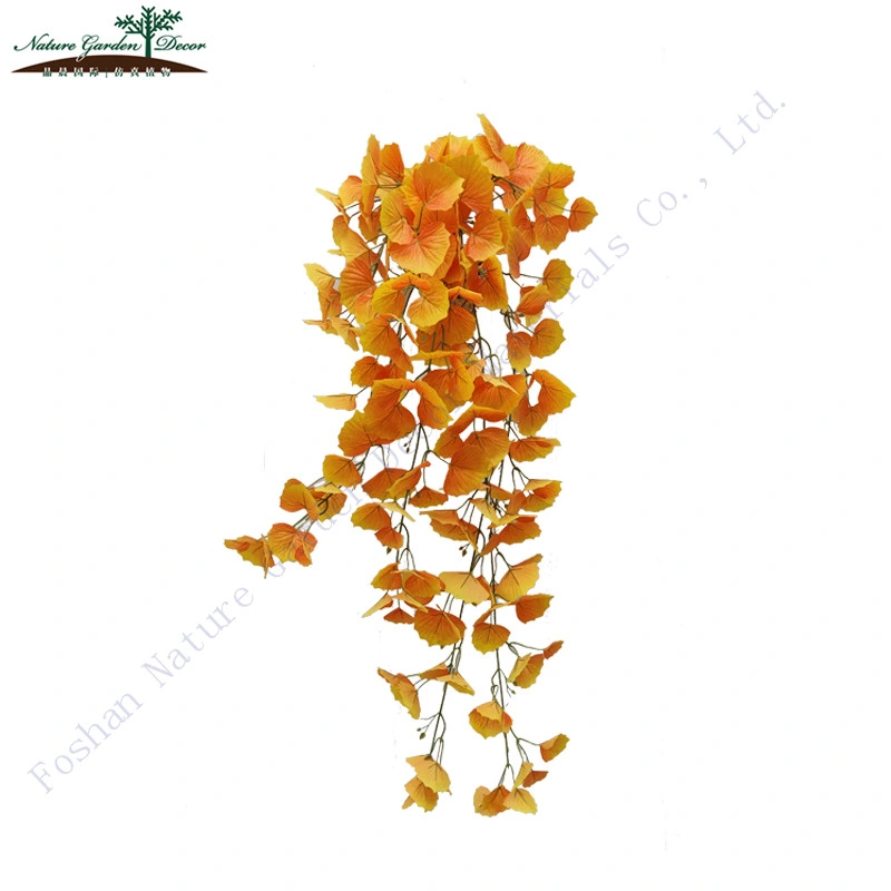 Indoor Decor Orange Maple Leaves Vine Faux Artificial Plant Hanging