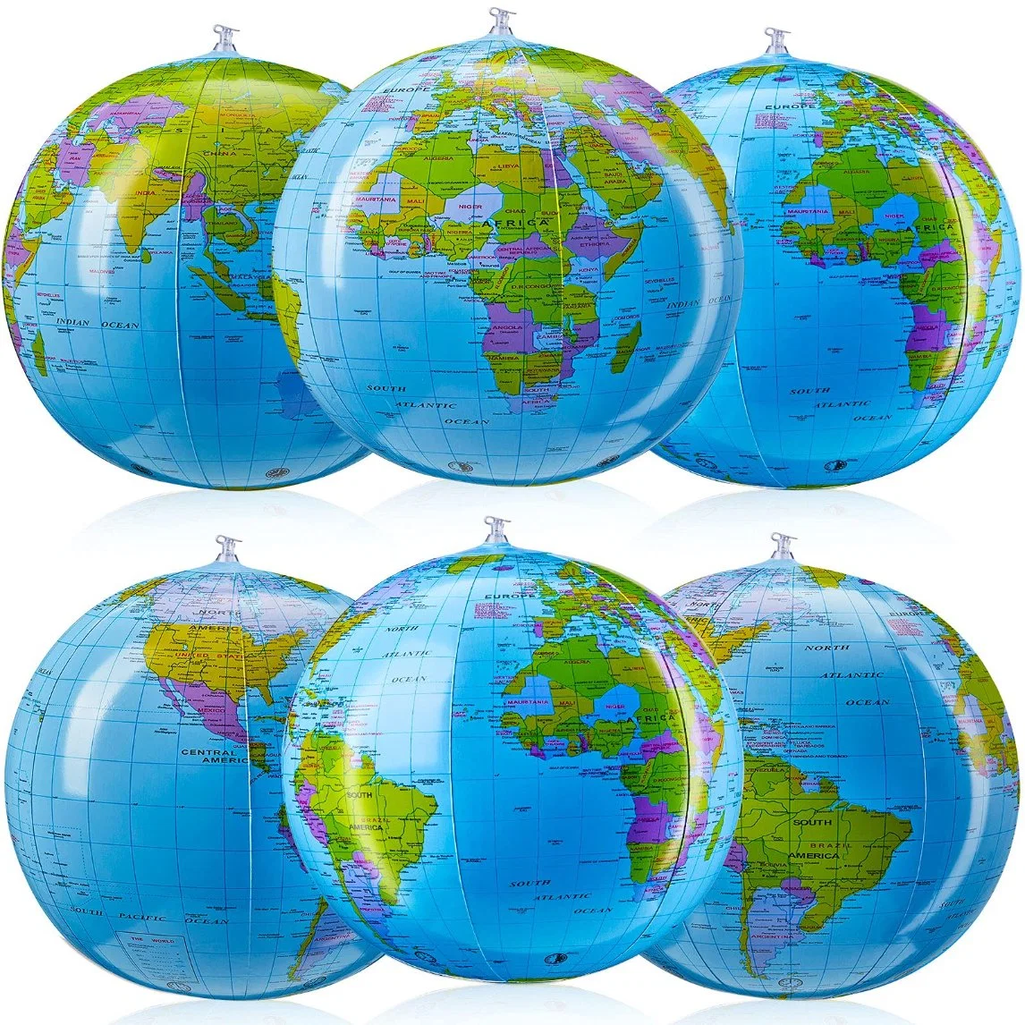 Globe Beach ball Blow up World Globe Terre à surface plane topographique Carte Globes PVC Inflatable Toy Giant pour enfants école salle de classe Fournitures de la partie de la géographie
