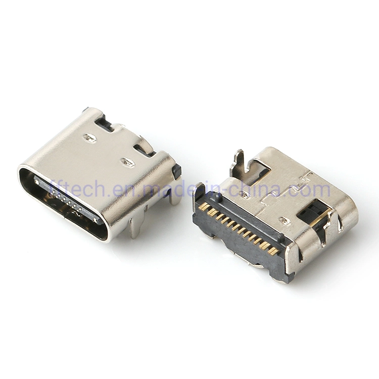 Best Quality 90 Degree Right Angle SMT Type C Connector 16pin USB C Type Receptacle Connector for Mobile Phone Cable