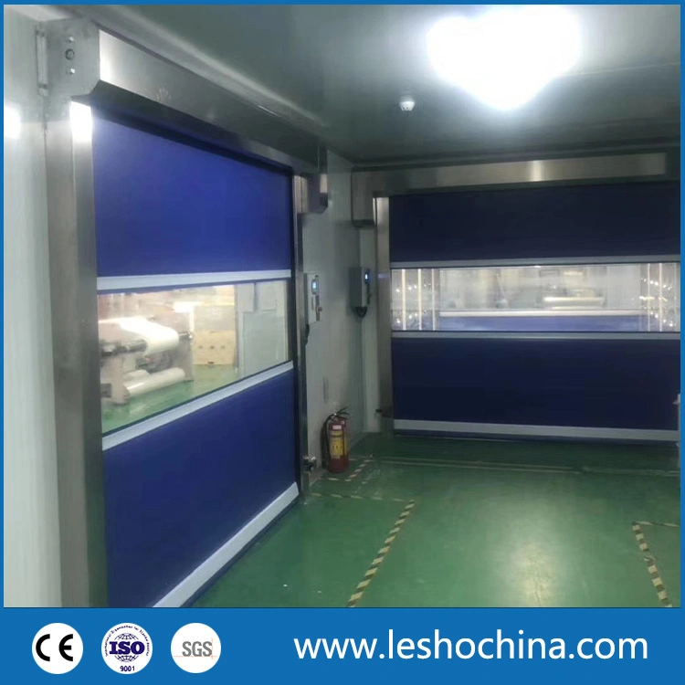 Industrial Overhead Automatic PVC Fabric Fast Rise Roller Shutter Door for Air Shower in Cleanroom