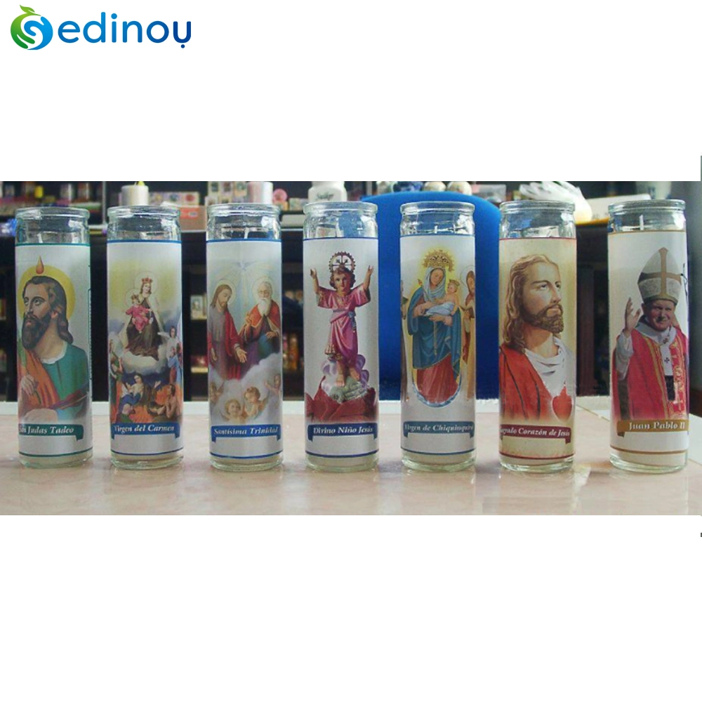 Free Sample Cylinder Jesus Virgin Mary and Religion Pillar Candle for Christmas