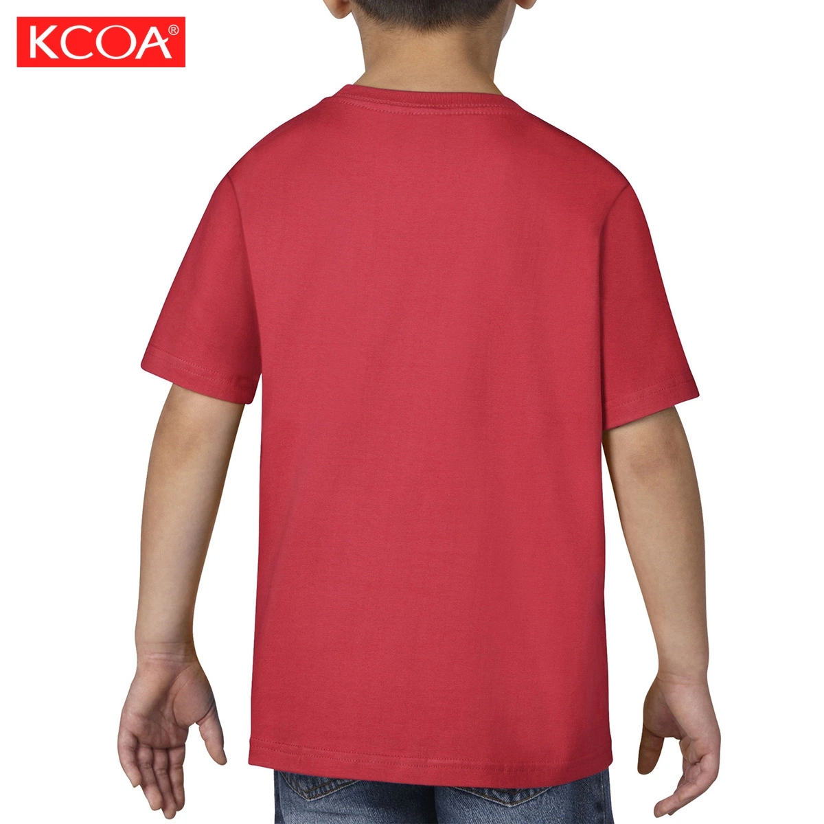 La moda de alta calidad de impresión personalizada rojo de algodón liso Children's tshirt