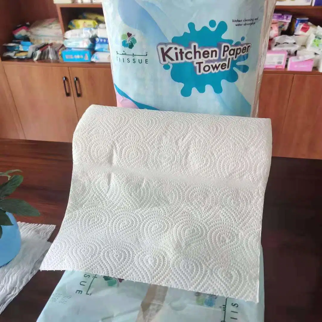 De gros de l'ODM 2 plis blanc OEM de pâte à papier vierge serviette en papier de cuisine