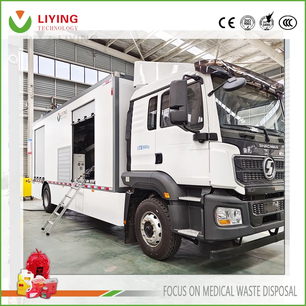 Mobile Medical Rubbish Sterilizer Hospital Waste Shredder Disposal Truck Infectious Waste Management Car