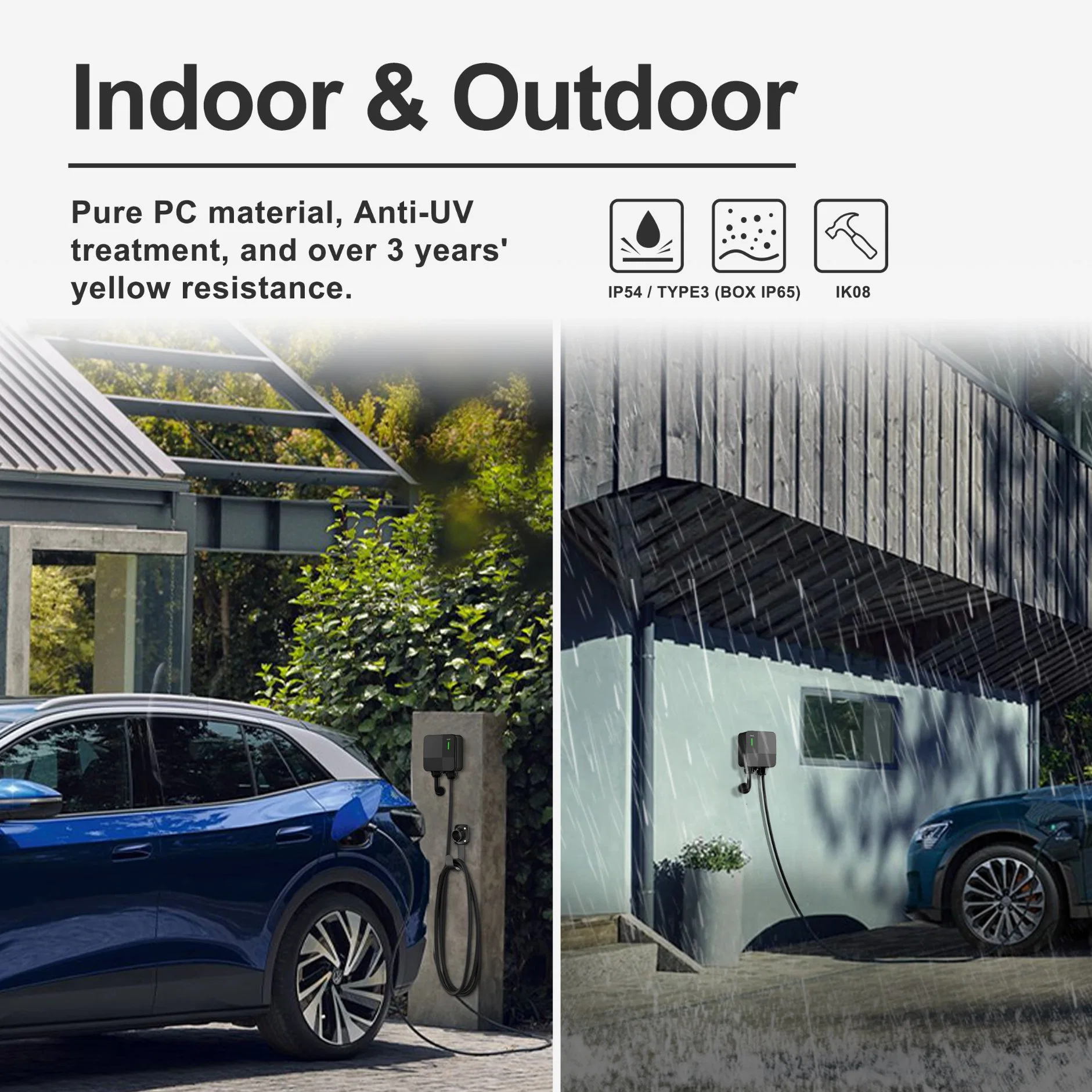 Wall Mounted Outdoor Type 2 Charger Price Home Use Level 2 240 V 40A EV Fast Charging Station