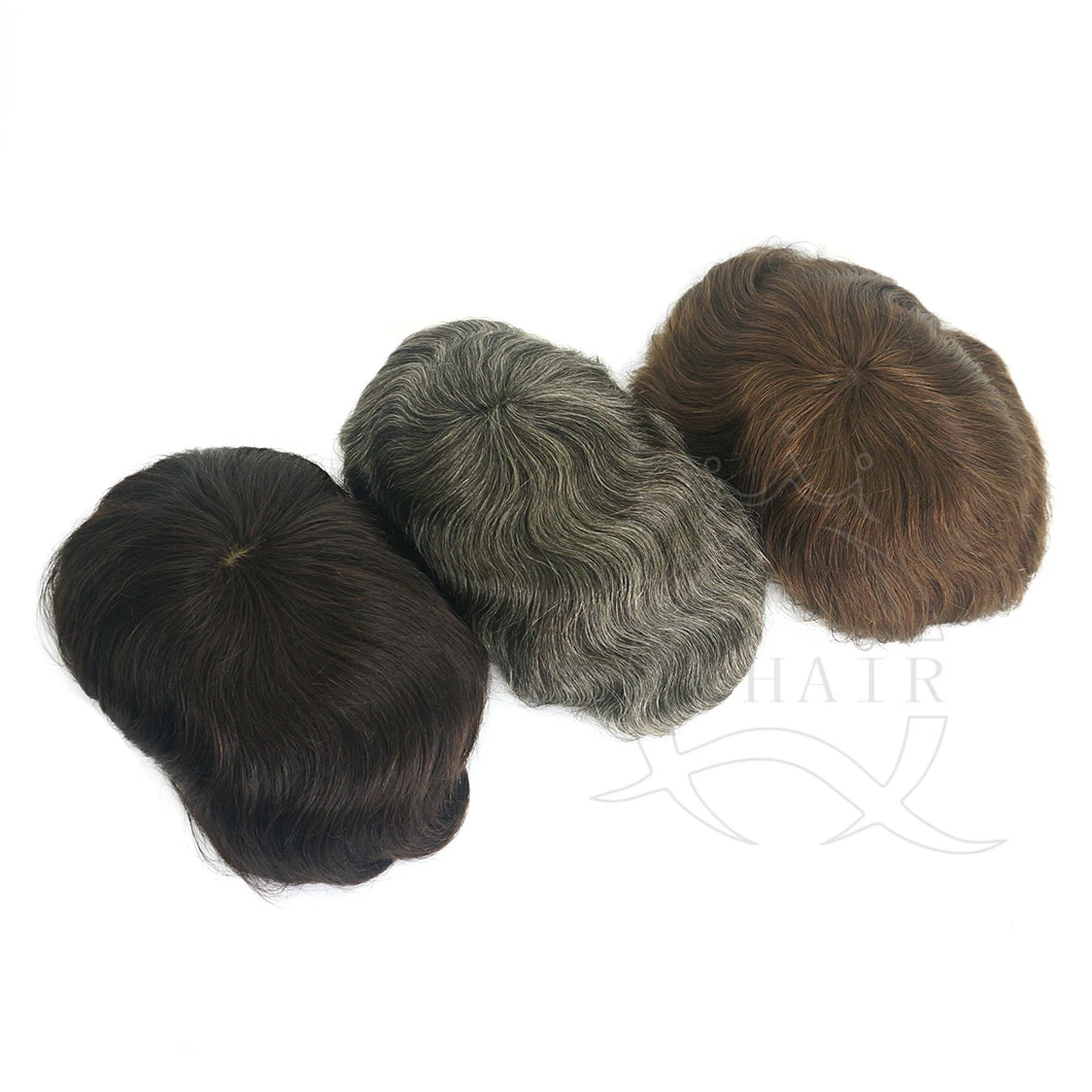 Swiss Lace Human Hair Toupees for Man Toupee Lace Toupee Q6 Style Toupee Front PU Toupee Human Hair Wig Hair System Hairpiece Hair Wig