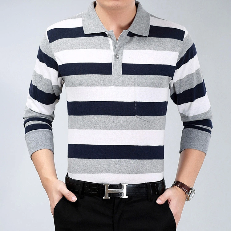 Wholesale/Supplier Casual Clothes Golf Wear Multiple Classical Stripes Polo Tee Shirt