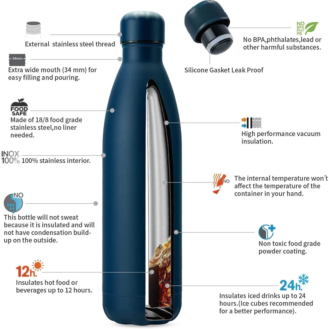 12oz 17oz 25oz BPA Free Leak-Proof Sports Mug Double Walled Cola Shape Stainless Steel Vacuum Flask Insulated Water Bottle Thermos to Keep Cold