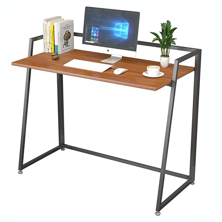 Wholesale/Supplier Iron Frame Wooden Table Modern Design Folding Computer Desk Table for Home Office Corner Desk