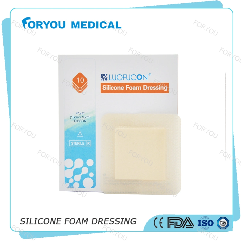 FDA 510k Diabetic Ulcer Treatment Silicone Antibacterial Foam Dressing with Border